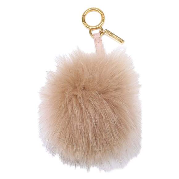 FENDI Accessories - FENDI Pom-Pom Fur Bag Charm Keychain Pink Beige Women's